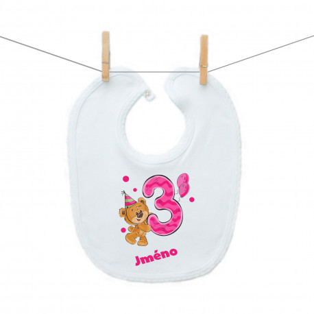 Bryndáček na zapínání Mám 3 roky s medvídkem pro holčičku