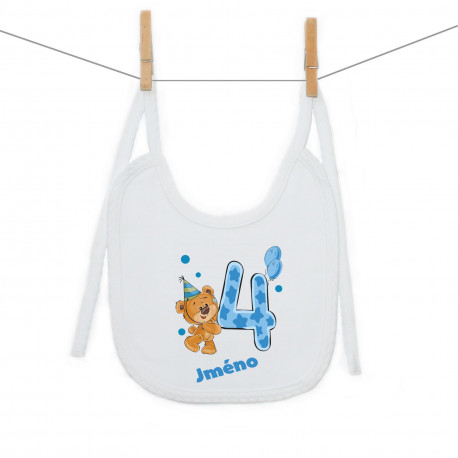 Bryndáček na zavazování Mám 4 roky s medvídkem pro chlapečka