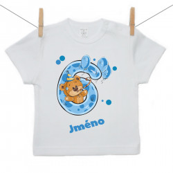 Tričko s krátkým rukávem Mám 6 let s medvídkem pro chlapečka