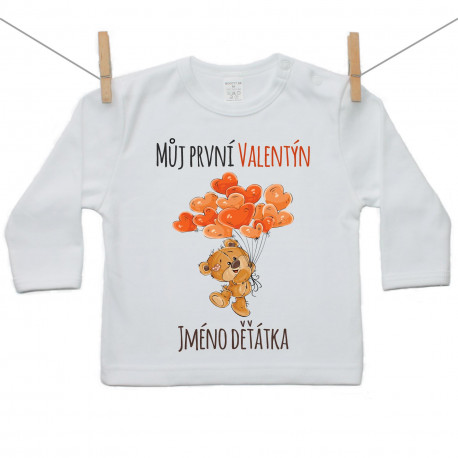 Tričko s dlouhým rukávem Můj první Valentýn