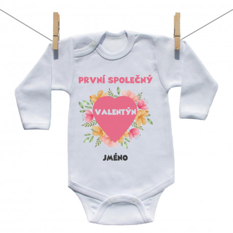 Body s dlouhým rukávem První společný Valentýn s kvítky