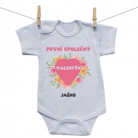 Body s krátkým rukávem První společný Valentýn s kvítky