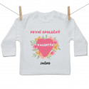 Tričko s dlouhým rukávem První společný Valentýn s kvítky