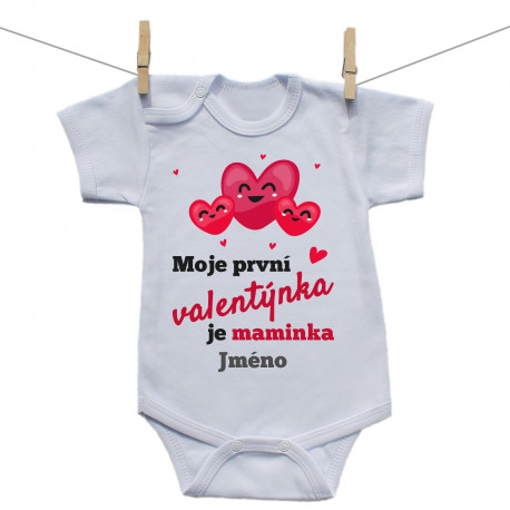 Body s krátkým rukávem Moje první valentýnka je maminka