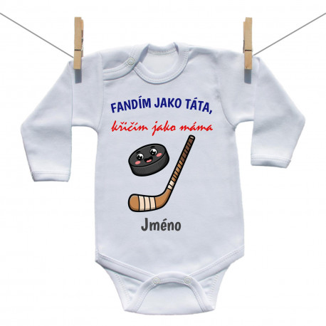Body s dlouhým rukávem Fandím jako táta, křičím jako máma