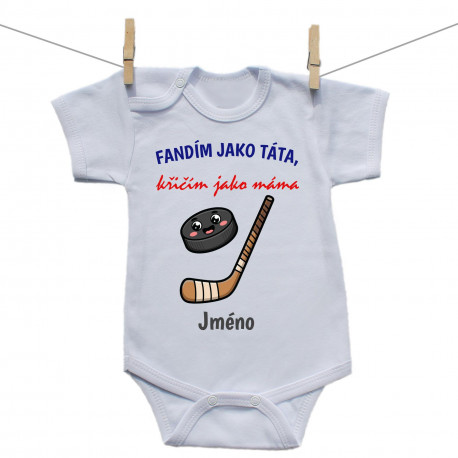 Body s krátkým rukávem Fandím jako táta, křičím jako máma