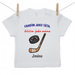 Tričko s krátkým rukávem Fandím jako táta, křičím jako máma