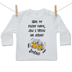 Tričko s dlouhým rukávem Jdu s tátou na jedno