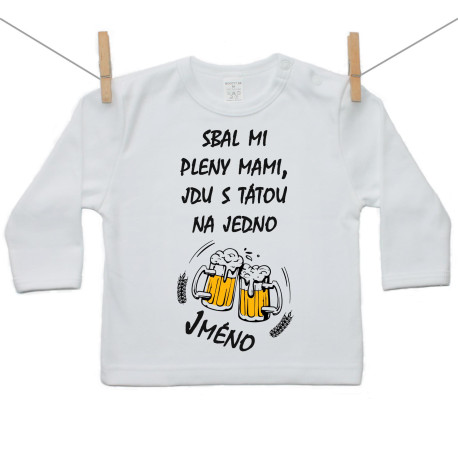 Tričko s dlouhým rukávem Jdu s tátou na jedno