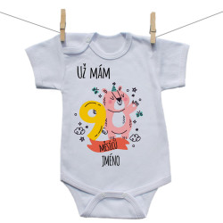 Body s krátkým rukávem Už mám 9 měsíců se zvířátkem