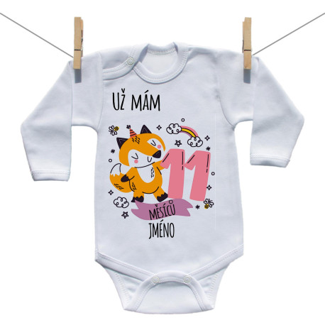 Body s dlouhým rukávem Už mám 11 měsíců se zvířátkem