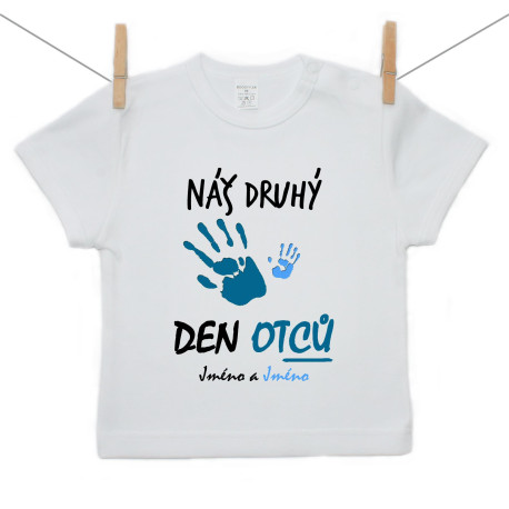 Tričko s krátkým rukávem Náš druhý den otců se jménem (chlapec) Tričko s krátkým rukávem Náš druhý den otců se jménem (chlapec)