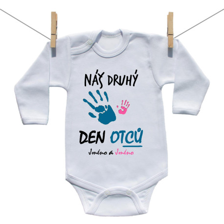 Body s dlouhým rukávem Náš druhý den otců se jménem (dívka) Body s dlouhým rukávem Náš druhý den otců se jménem (dívka)