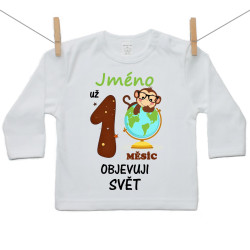 Tričko s dlouhým rukávem Už 1 měsíc objevuji svět