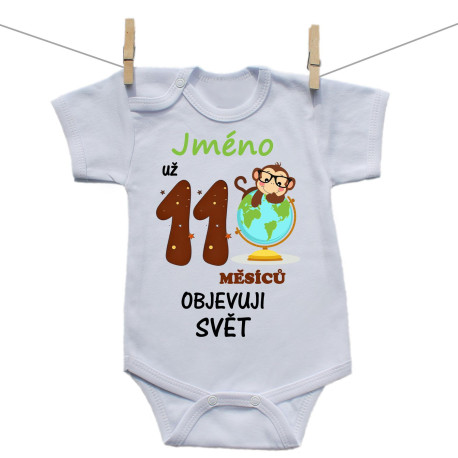 Body s krátkým rukávem Už 11 měsíců objevuji svět Body s krátkým rukávem Už 11 měsíců objevuji svět