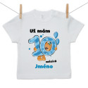 Tričko s krátkým rukávem Už mám 10 měsíců s medvídkem a jménem děťátka chlapec