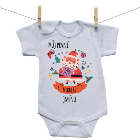 Body s krátkým rukávem Můj první Mikuláš mílnik Body s krátkým rukávem Můj první Mikuláš mílnik