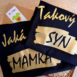 Limitovaná zlatá rodinná sada triček Jaká mamka takový syn