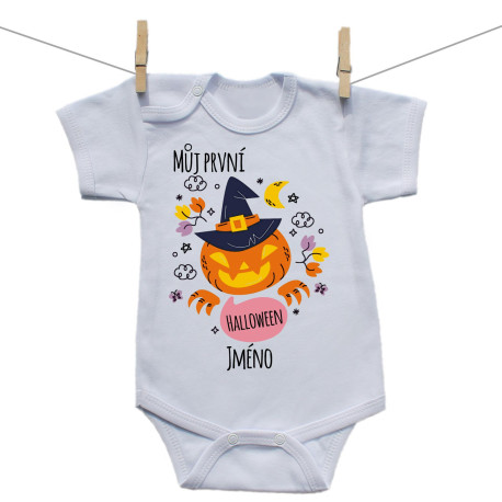 Body s krátkým rukávem Můj první halloweenský dýně Body s krátkým rukávem Můj první halloweenský milník