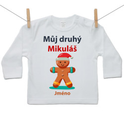 Tričko s dlouhým rukávem Můj druhý Mikuláš s perníčkem