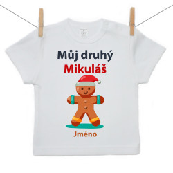 Tričko s krátkým rukávem Můj druhý Mikuláš s perníčkem