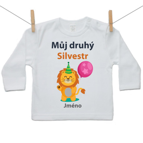 Tričko s dlouhým rukávem Můj druhý Silvestr se lvíčkem