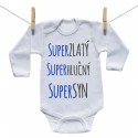 Body s dlouhým rukávem Super zlatý, super hlučný, super syn