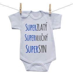 Body s krátkým rukávem Super zlatý, super hlučný, super syn