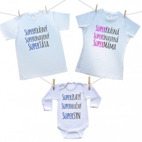 Rodinná sada Super táta, máma, syn
