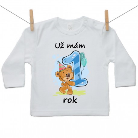 Tričko s dlouhým rukávem Už mám 1 rok Chlapec