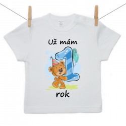 Tričko s krátkým rukávem Už mám 1 rok Chlapec