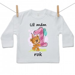 Tričko s dlouhým rukávem Už mám 1 rok Dívka