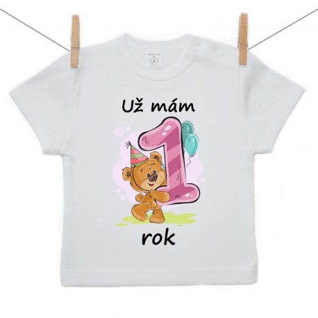Tričko s krátkým rukávem Už mám 1 rok Dívka