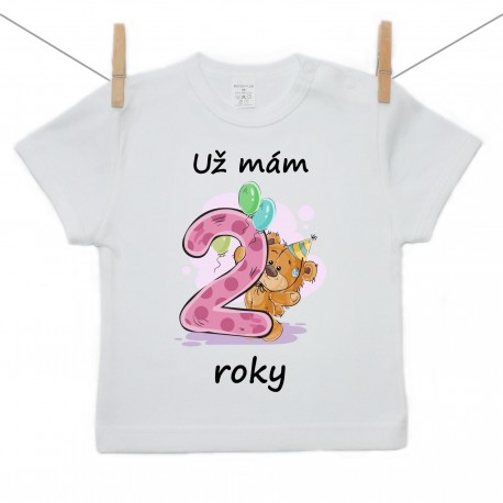 Tričko s krátkým rukávem Už mám 2 roky Dívka