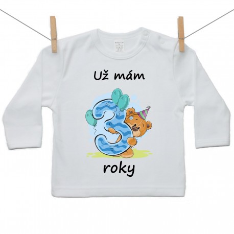 Tričko s dlouhým rukávem Už mám 3 roky Chlapec
