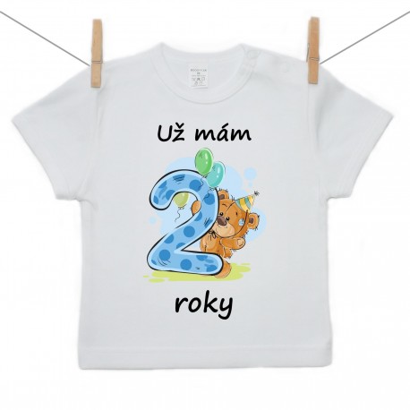 Tričko s krátkým rukávem Už mám 2 roky Chlapec