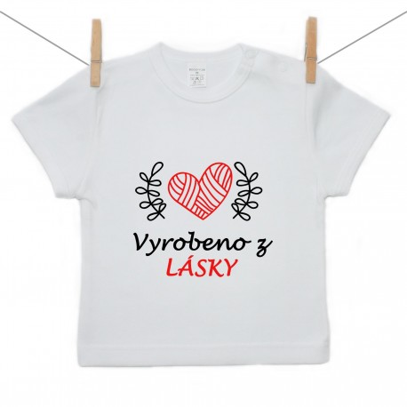 Tričko s krátkým rukávem Vyrobeno z lásky