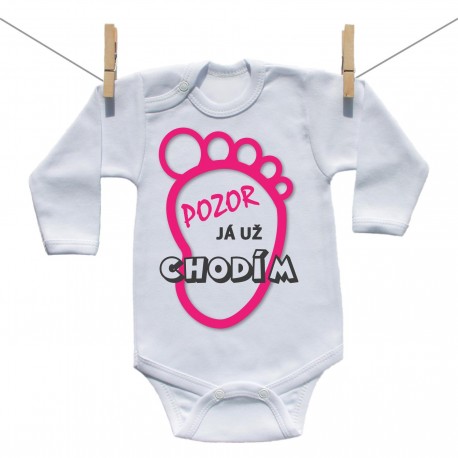 Body s dlouhým rukávem Pozor já už chodím Dívka