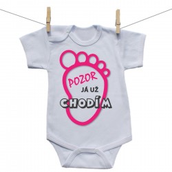 Body s krátkým rukávem Pozor já už chodím Dívka