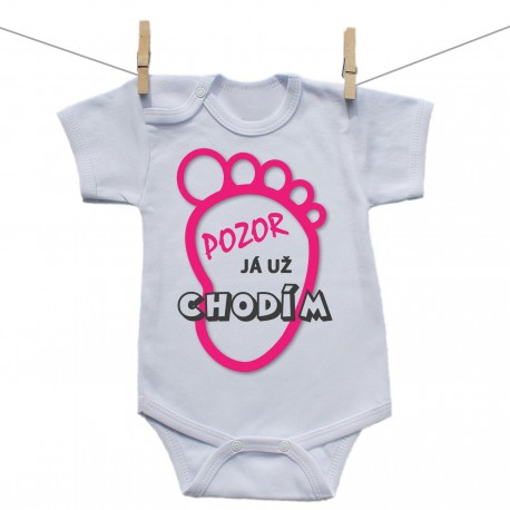 Body s krátkým rukávem Pozor já už chodím Dívka