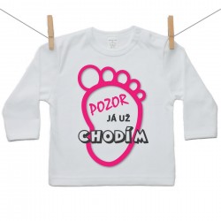 Tričko s dlouhým rukávem Pozor já už chodím Dívka