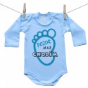 Modré body s dlouhým rukávem Pozor já už chodím Chlapec
