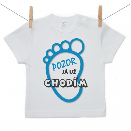 Tričko s krátkým rukávem Pozor já už chodím Chlapec
