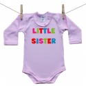 Růžové body s dlouhým rukávem Little sister