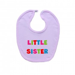 Růžový bryndáček na zapínání Little sister