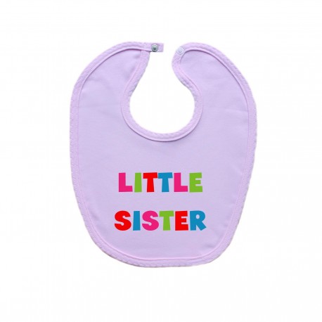 Růžový bryndáček na zapínání Little sister Růžový bryndáček na zapínání Little sister