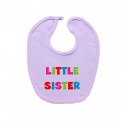 Růžový bryndáček na zapínání Little sister