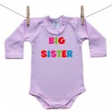 Růžové body s dlouhým rukávem Big sister