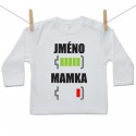 Tričko s dlouhým rukávem Baterie nabitá/vybitá mamka se jménem