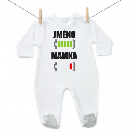 Overal Baterie nabitá/vybitá mamka se jménem